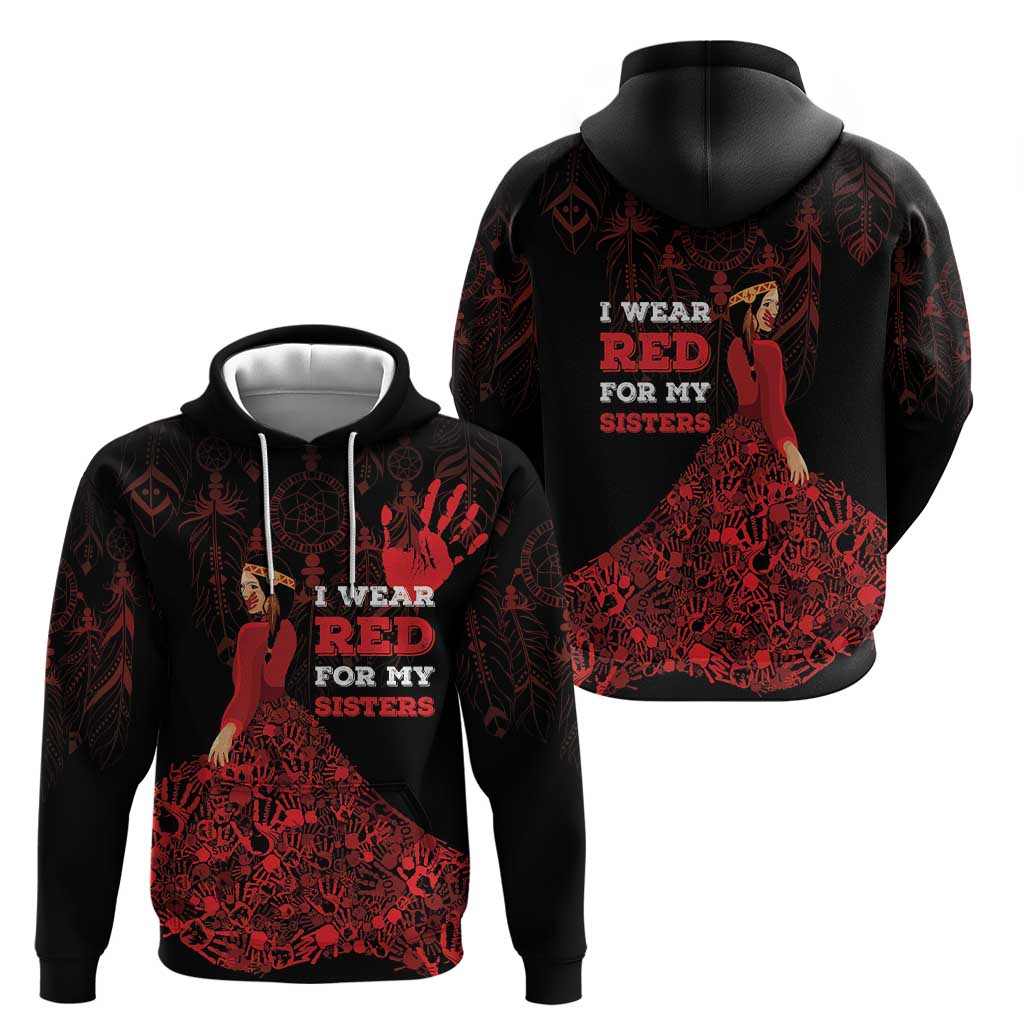 MMIW Native American Red Hand Hoodie I Wear Red For My Sisters LT18