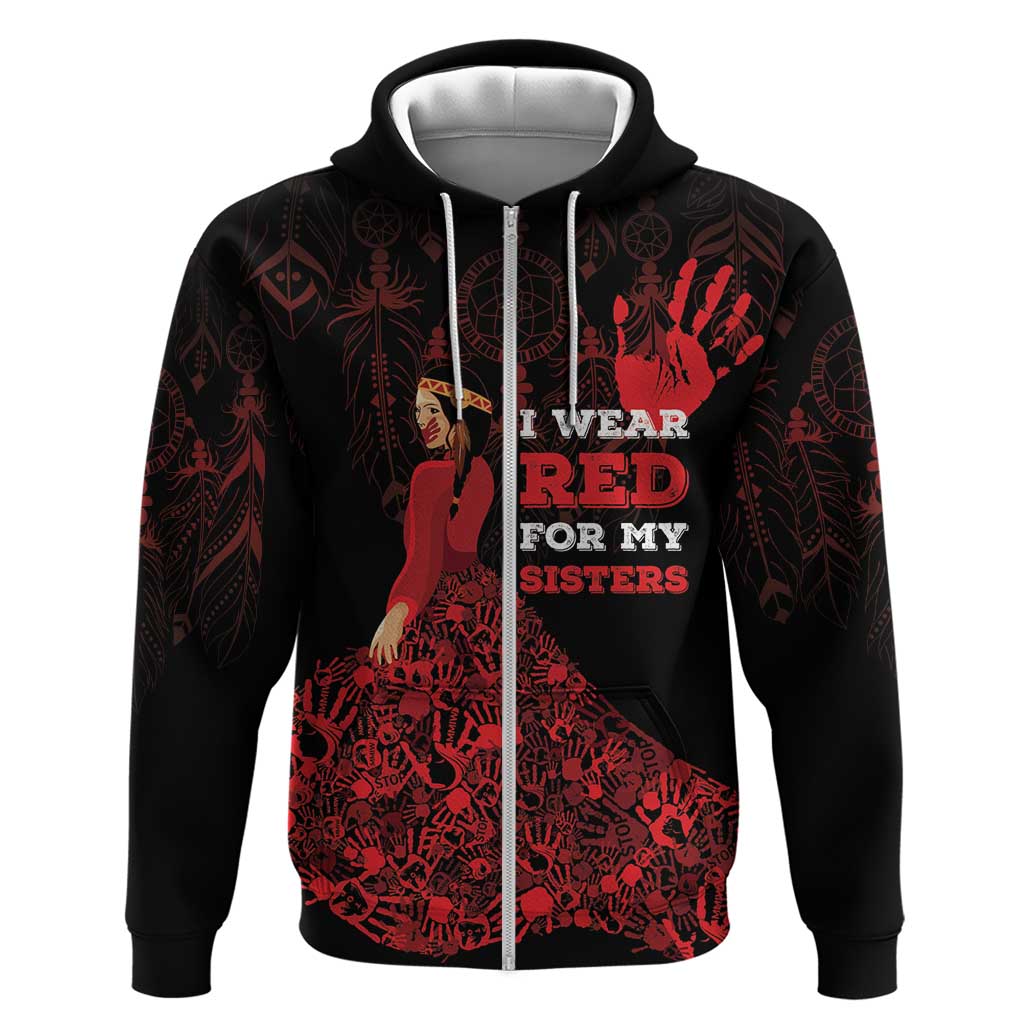MMIW Native American Red Hand Hoodie I Wear Red For My Sisters LT18