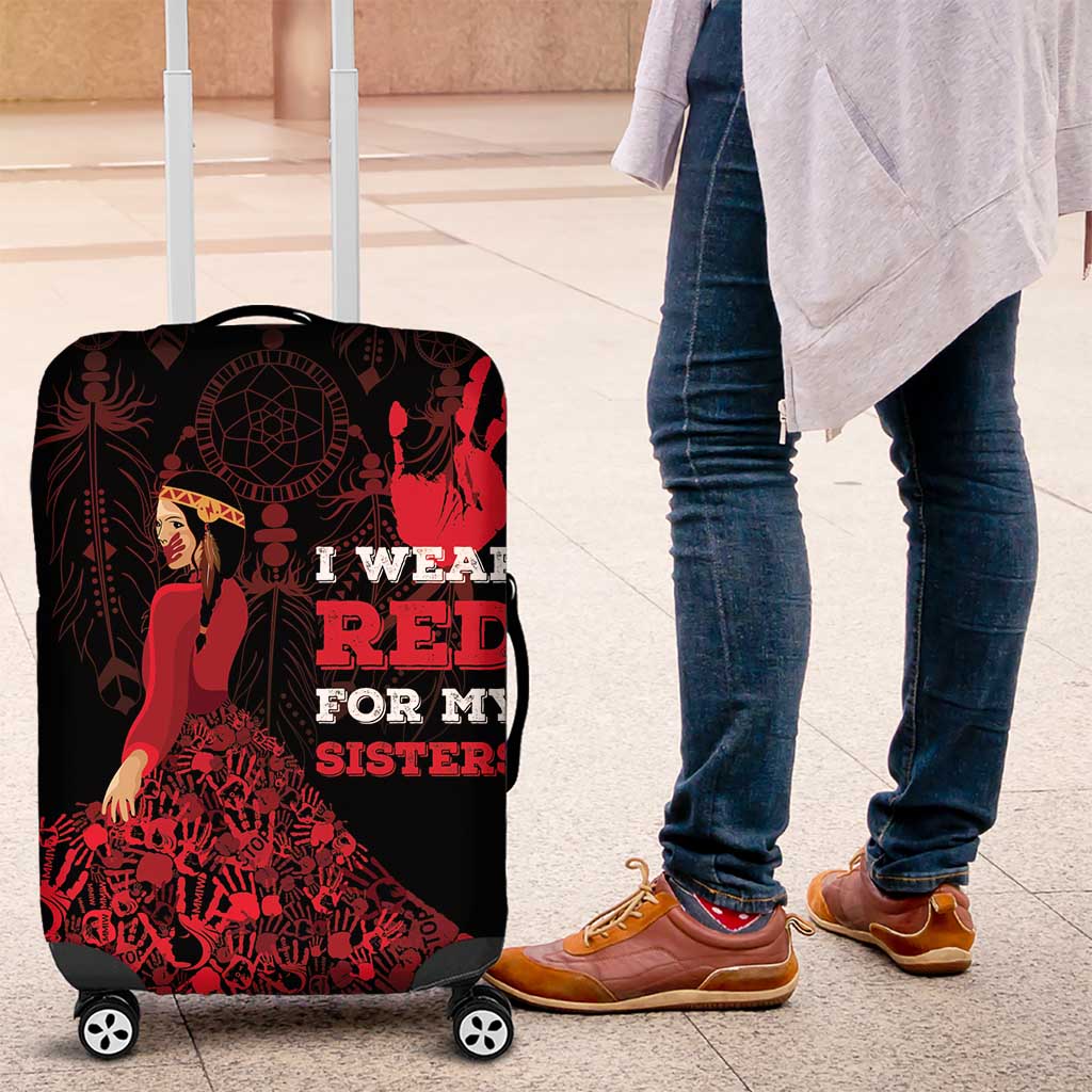 MMIW Native American Red Hand Luggage Cover I Wear Red For My Sisters LT18