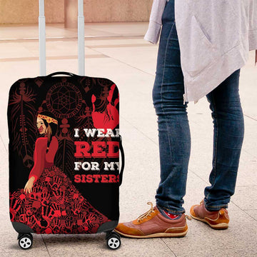 MMIW Native American Red Hand Luggage Cover I Wear Red For My Sisters LT18