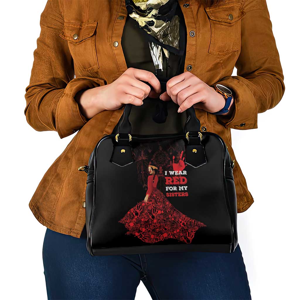 MMIW Native American Red Hand Shoulder Handbag I Wear Red For My Sisters LT18