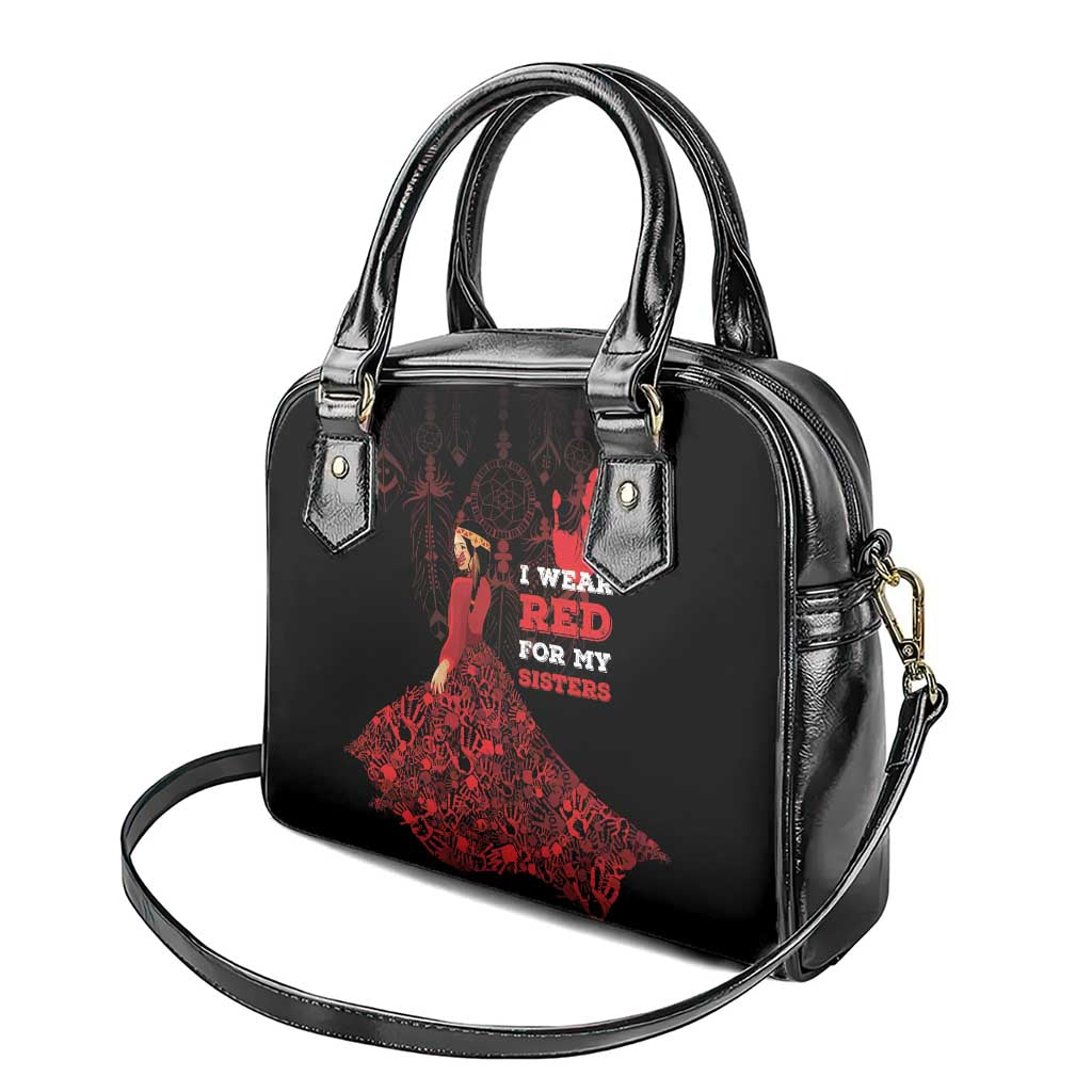 MMIW Native American Red Hand Shoulder Handbag I Wear Red For My Sisters LT18