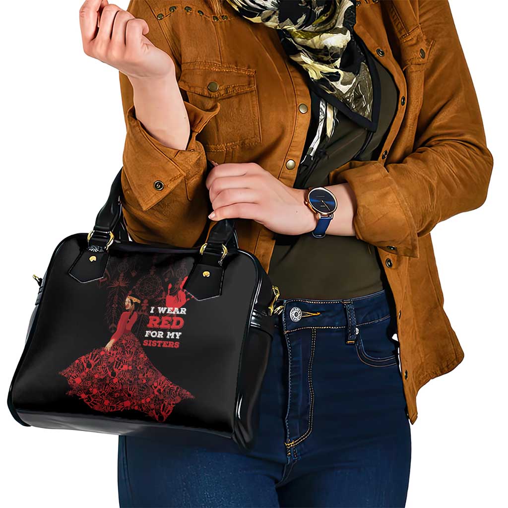 MMIW Native American Red Hand Shoulder Handbag I Wear Red For My Sisters LT18