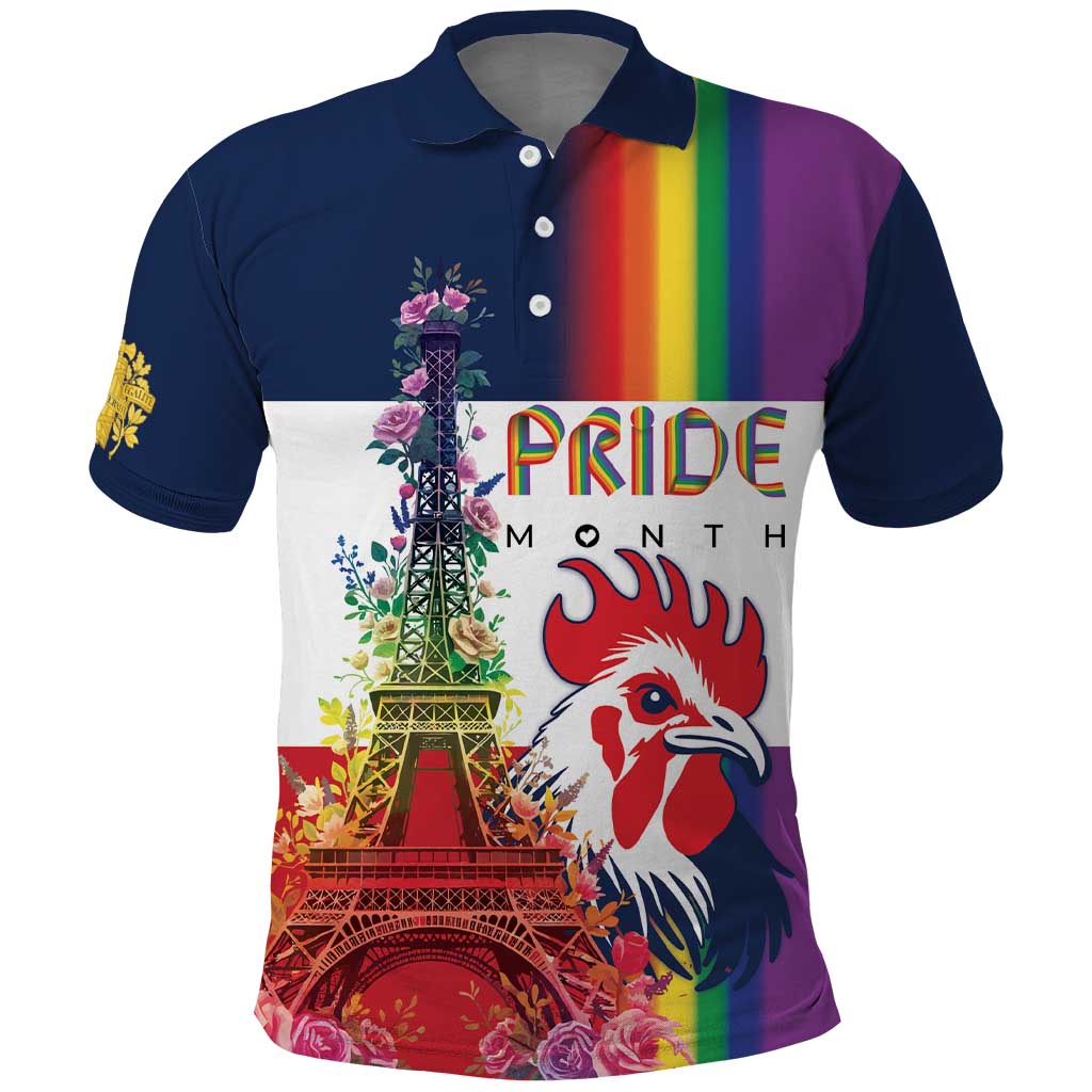 LGBTQ Pride Month Gay Polo Shirt Eiffel Tower Paris Rainbow Flag LT18