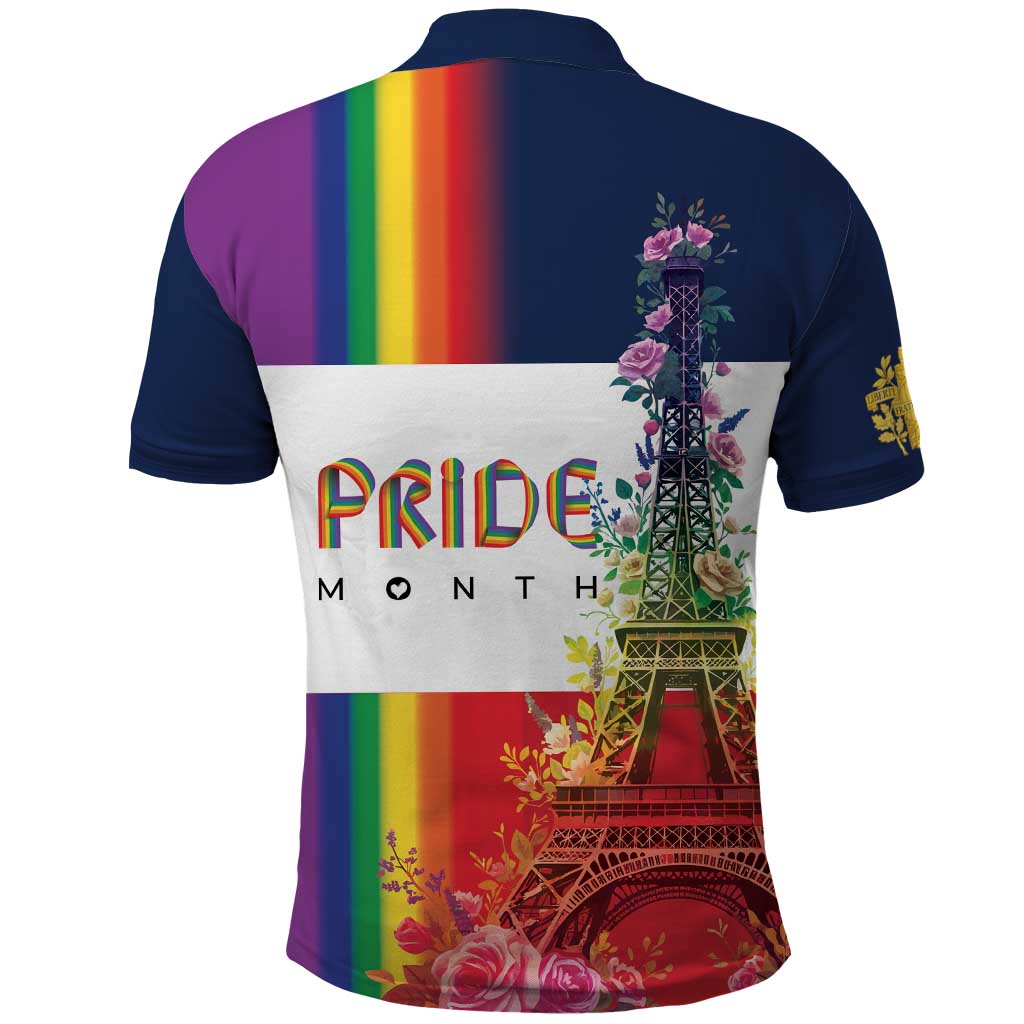LGBTQ Pride Month Gay Polo Shirt Eiffel Tower Paris Rainbow Flag LT18