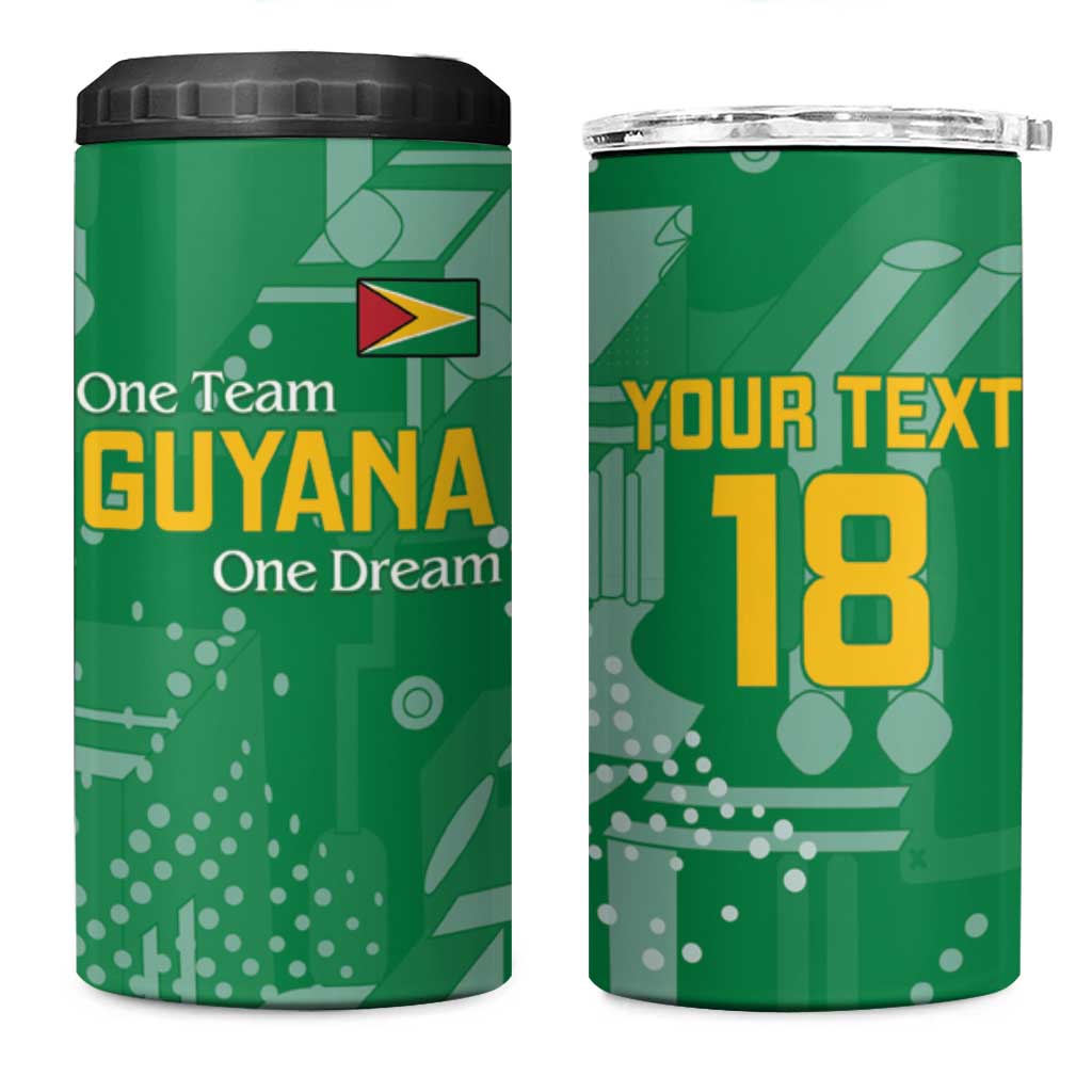 One Team One Game Guyana Football Custom 4 in 1 Can Cooler Tumbler Pride Of Guyana Green Version LT18
