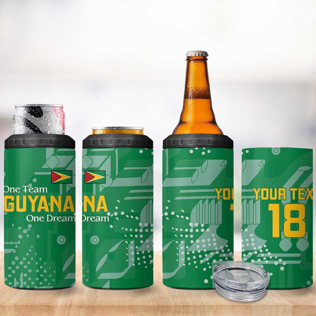 One Team One Game Guyana Football Custom 4 in 1 Can Cooler Tumbler Pride Of Guyana Green Version LT18