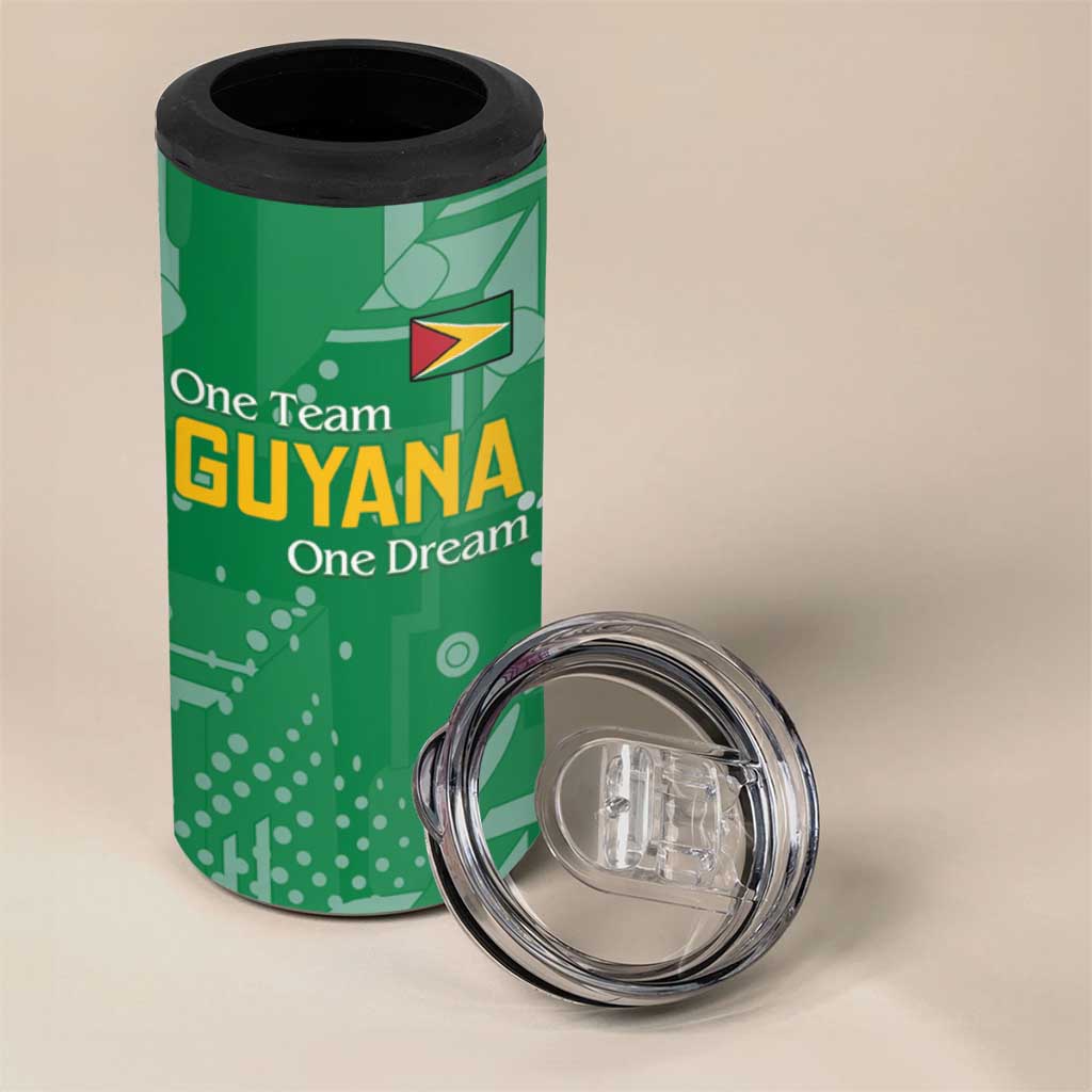 One Team One Game Guyana Football Custom 4 in 1 Can Cooler Tumbler Pride Of Guyana Green Version LT18