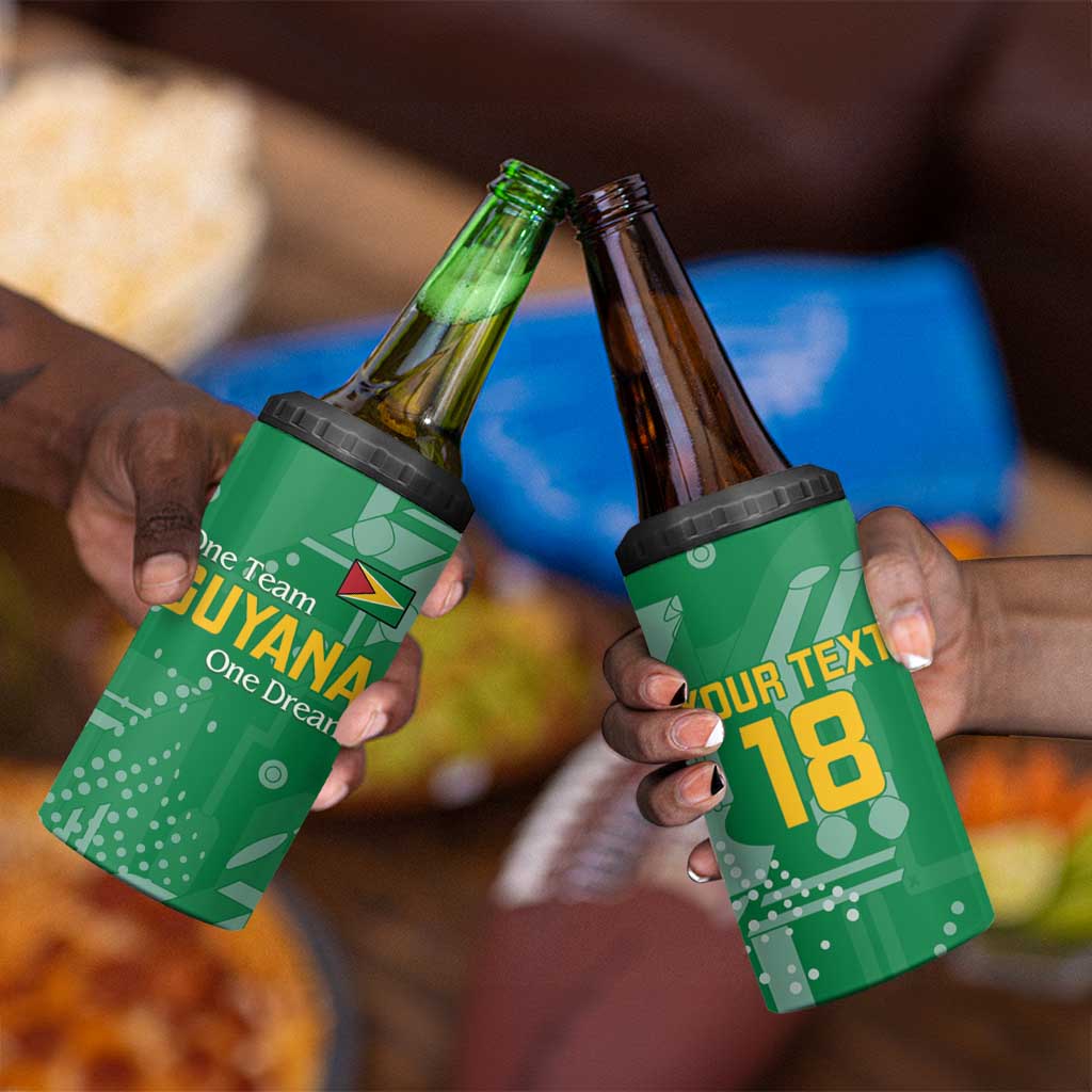 One Team One Game Guyana Football Custom 4 in 1 Can Cooler Tumbler Pride Of Guyana Green Version LT18