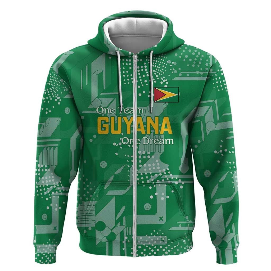 Custom Guyana Football Hoodie One Team One Game Green Version LT18