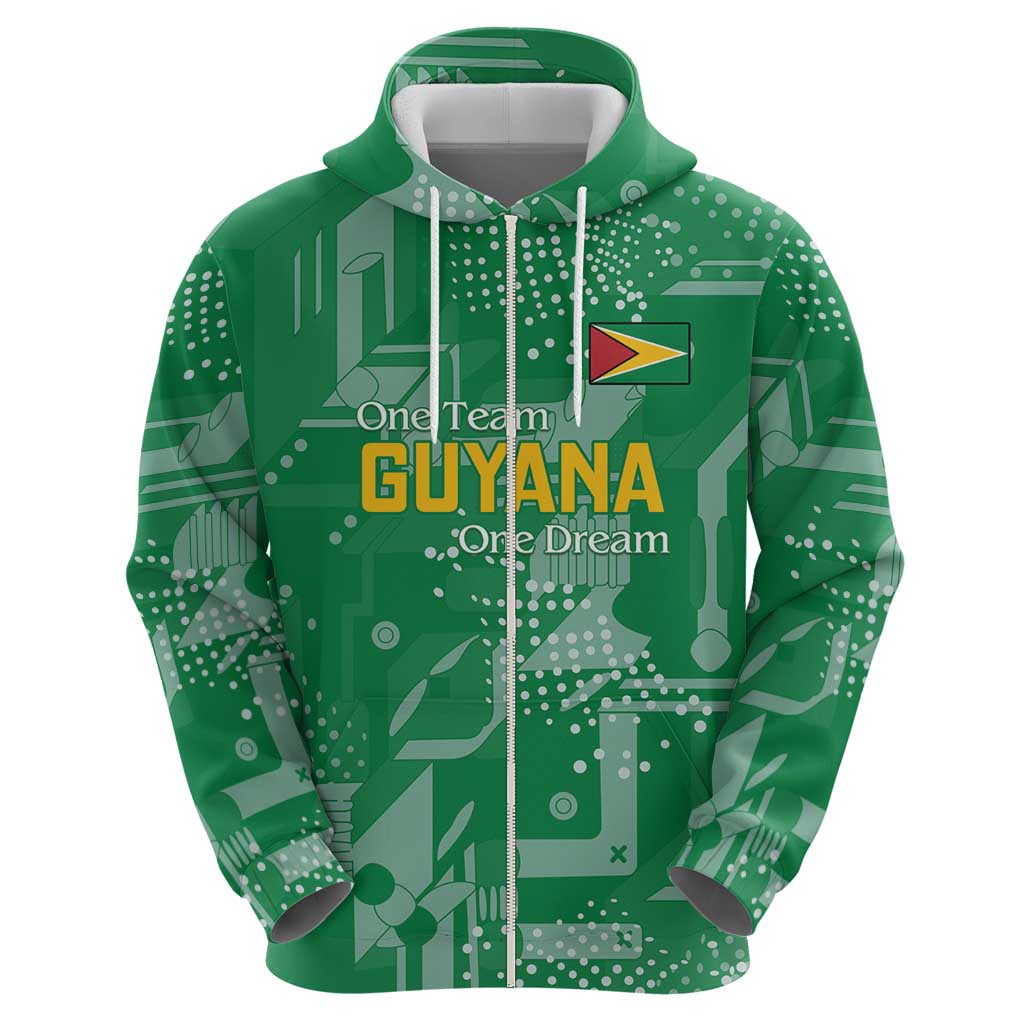 Custom Guyana Football Hoodie One Team One Game Green Version LT18