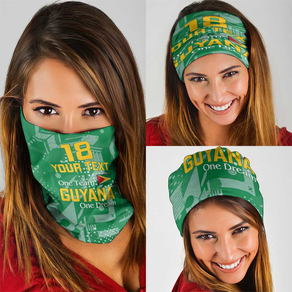 Custom Guyana Football Neck Gaiter One Team One Game Green Version LT18