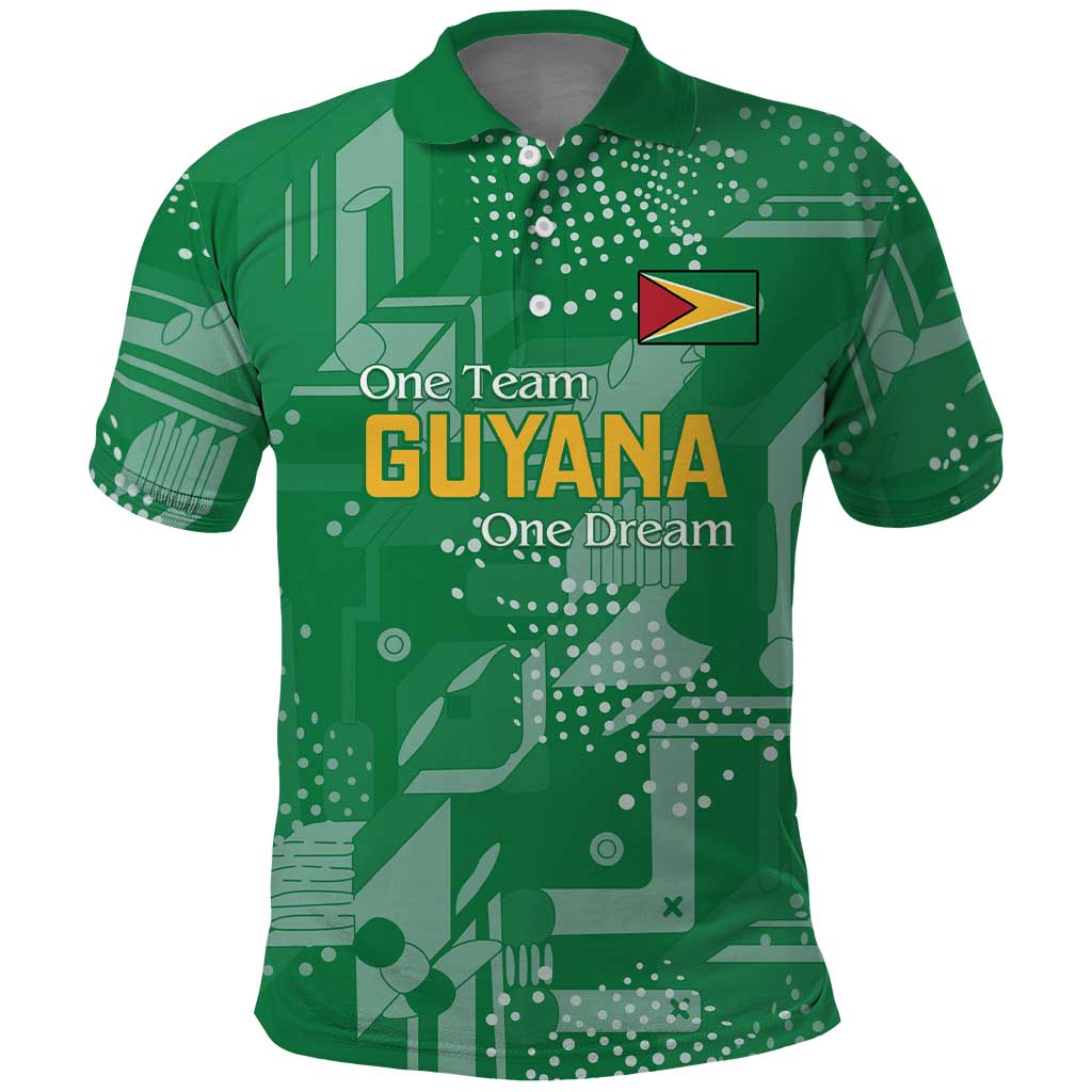 Custom Guyana Football Polo Shirt One Team One Game Green Version LT18