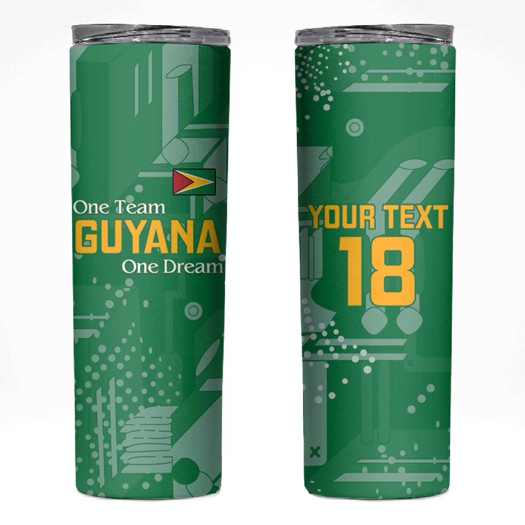 One Team One Game Guyana Football Custom Skinny Tumbler Pride Of Guyana Green Version LT18