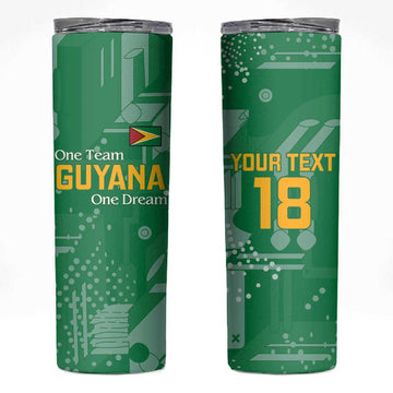 One Team One Game Guyana Football Custom Skinny Tumbler Pride Of Guyana Green Version LT18