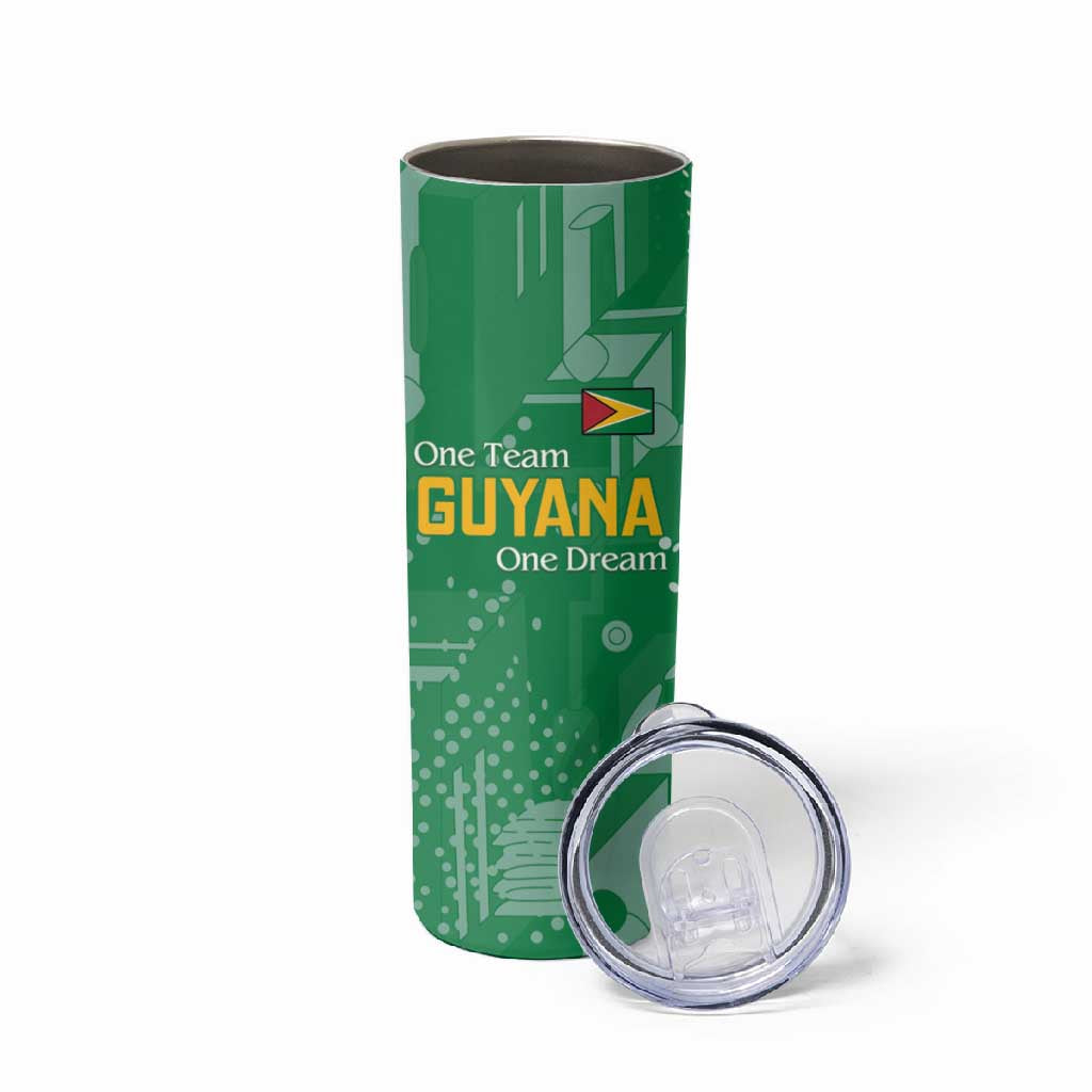 One Team One Game Guyana Football Custom Skinny Tumbler Pride Of Guyana Green Version LT18