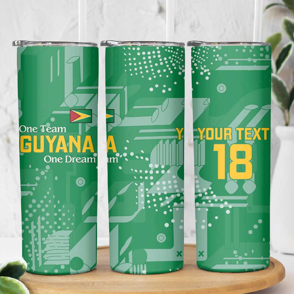 One Team One Game Guyana Football Custom Skinny Tumbler Pride Of Guyana Green Version LT18