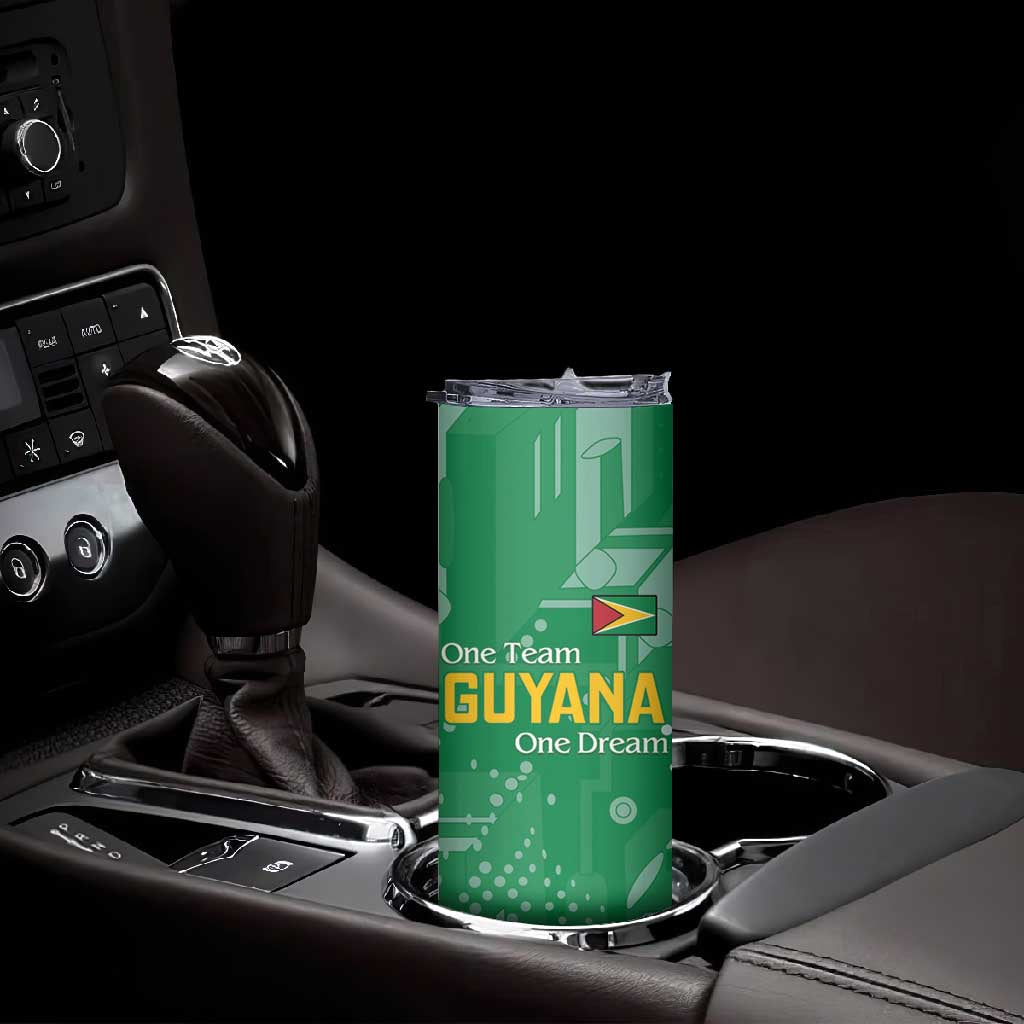 One Team One Game Guyana Football Custom Skinny Tumbler Pride Of Guyana Green Version LT18