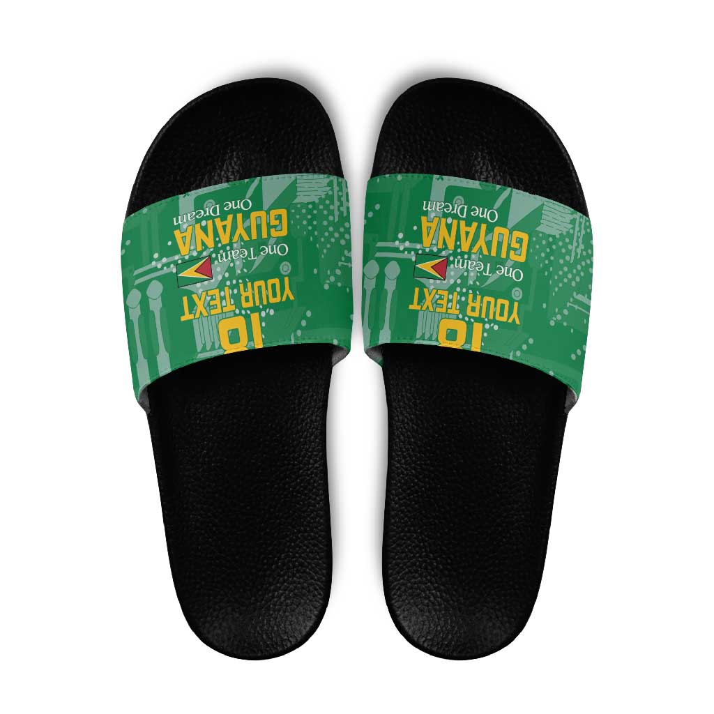 Custom Guyana Football Slide Sandals One Team One Game Green Version LT18