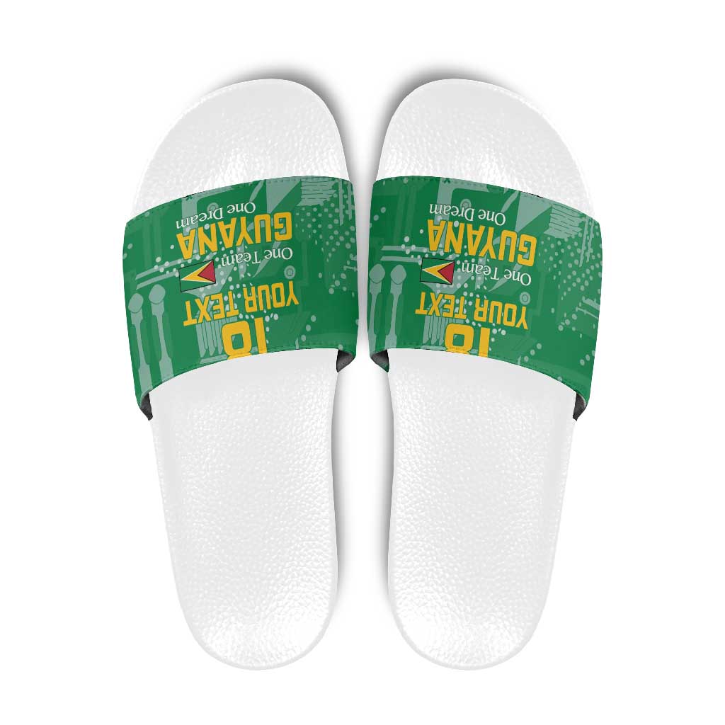 Custom Guyana Football Slide Sandals One Team One Game Green Version LT18
