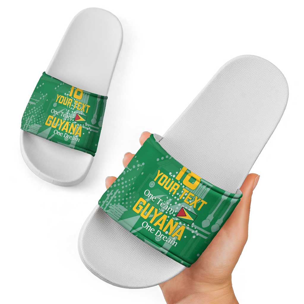 Custom Guyana Football Slide Sandals One Team One Game Green Version LT18