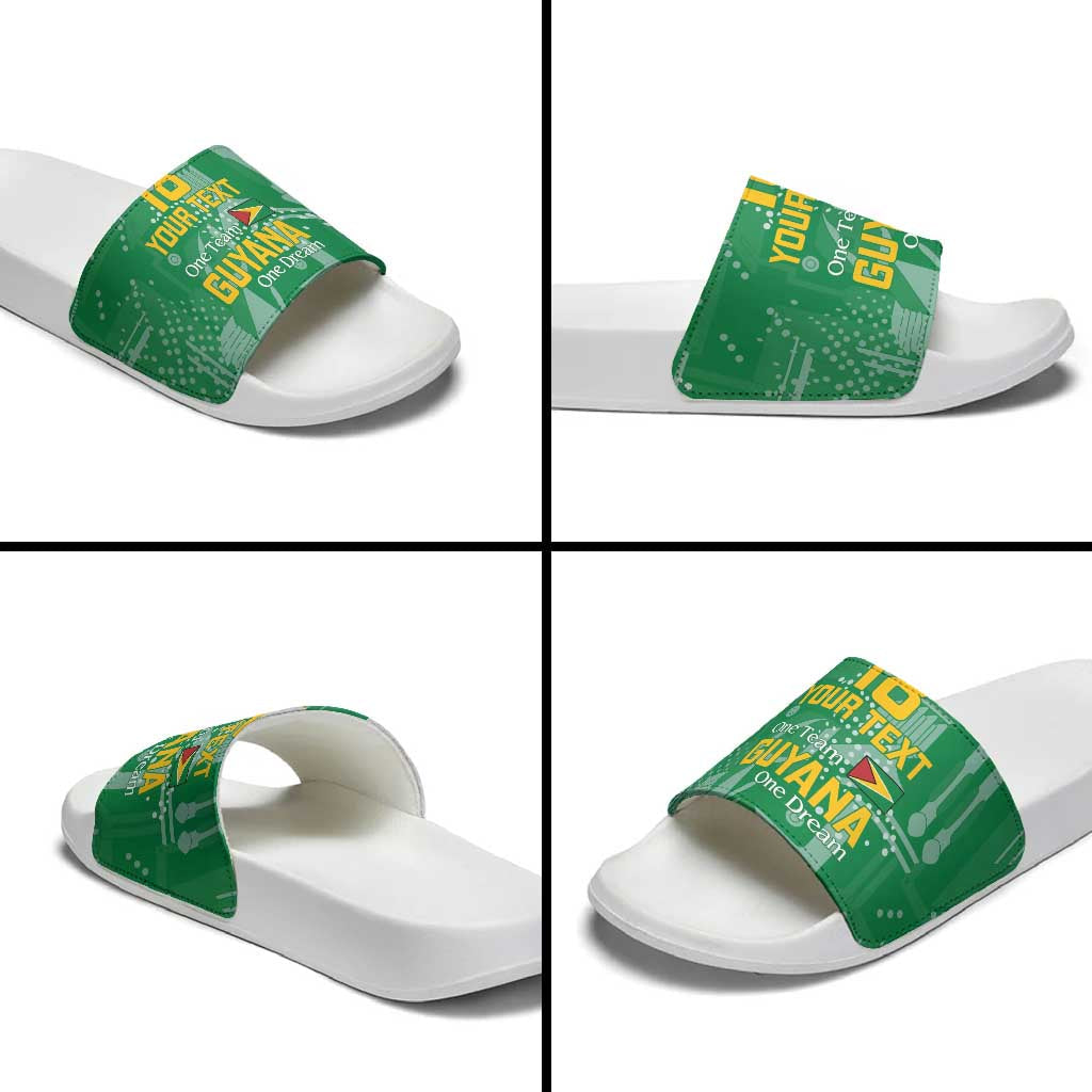 Custom Guyana Football Slide Sandals One Team One Game Green Version LT18