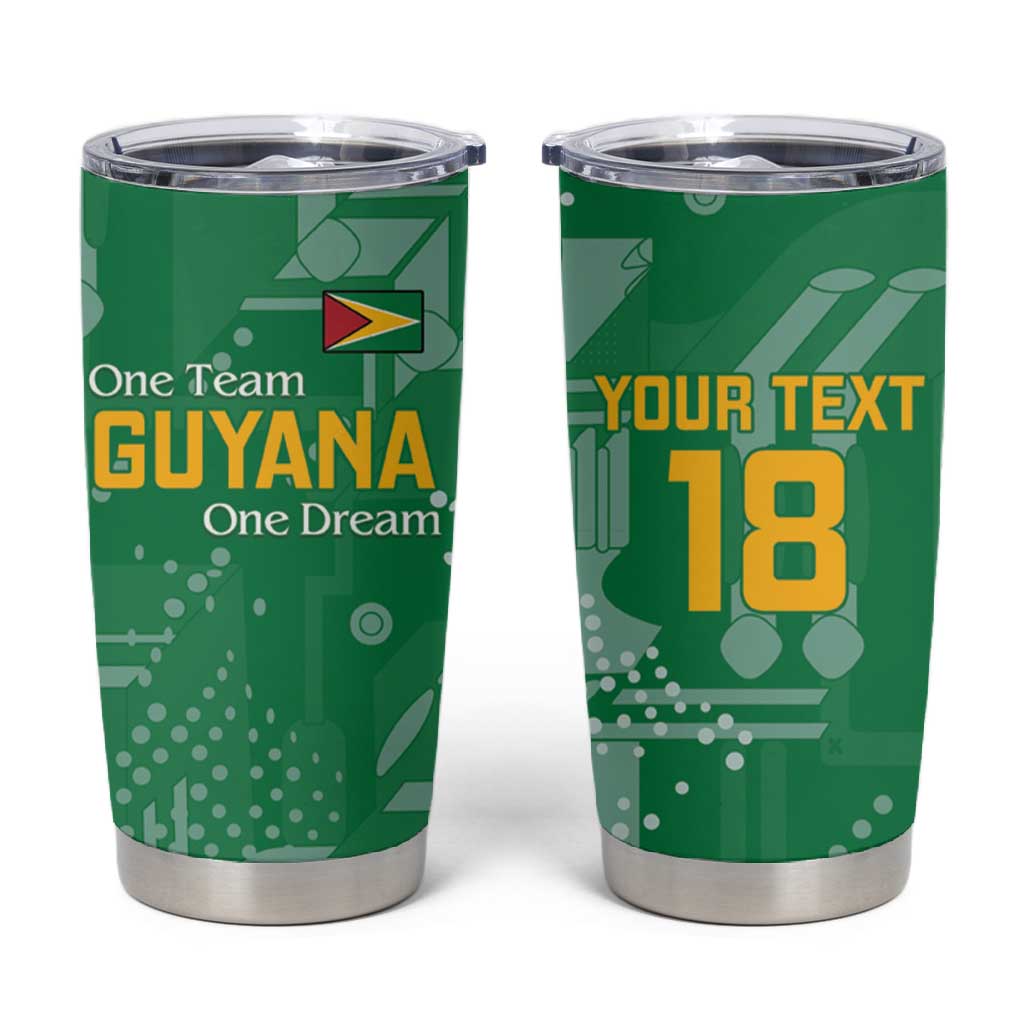 One Team One Game Guyana Football Custom Tumbler Cup Pride Of Guyana Green Version LT18