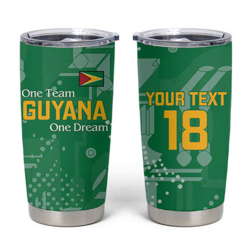One Team One Game Guyana Football Custom Tumbler Cup Pride Of Guyana Green Version LT18