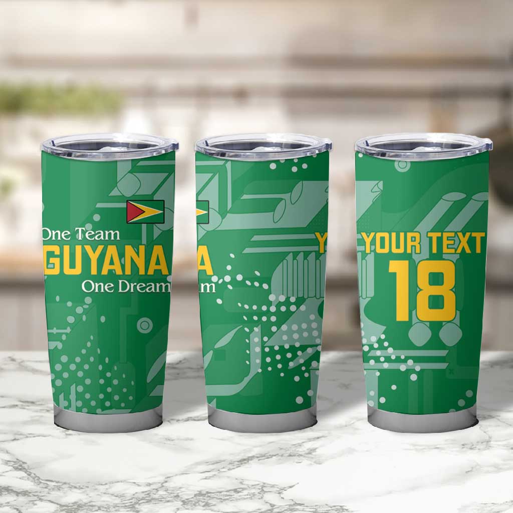 One Team One Game Guyana Football Custom Tumbler Cup Pride Of Guyana Green Version LT18