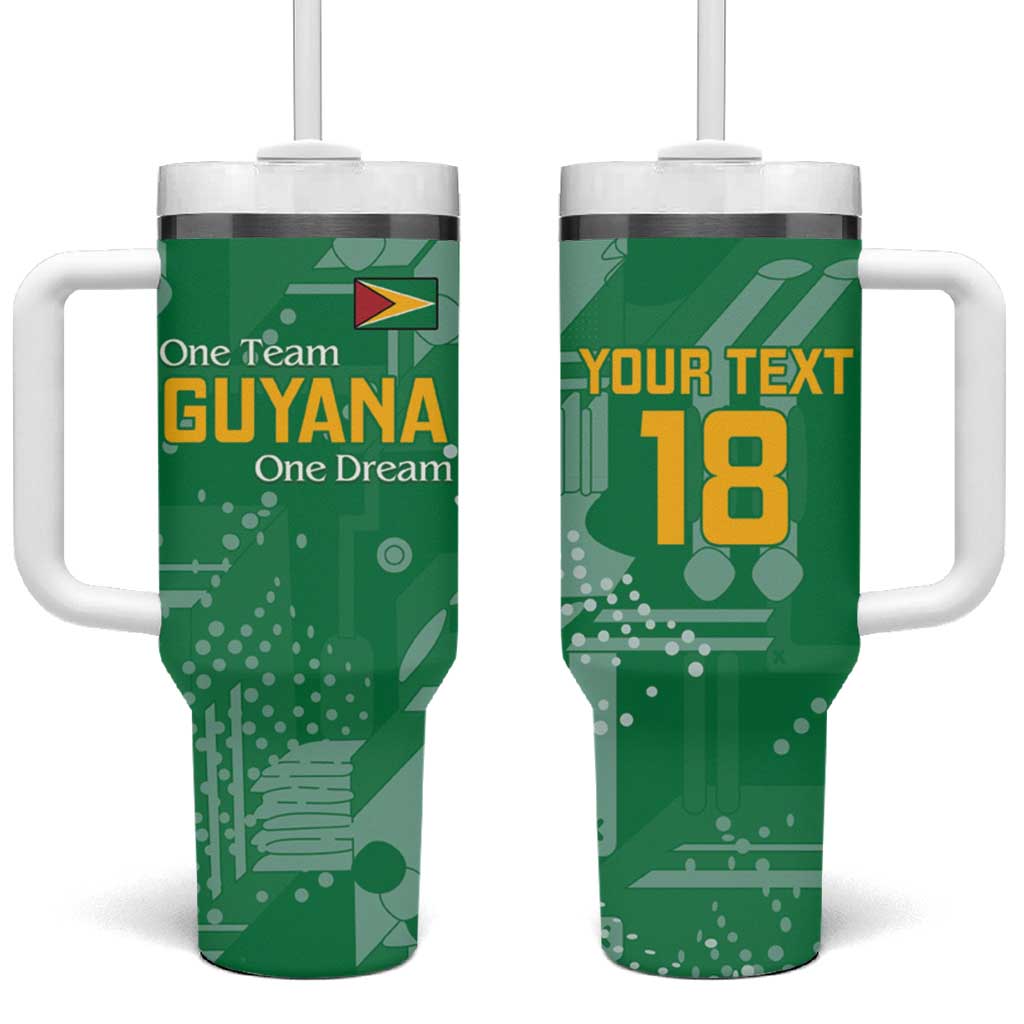 One Team One Game Guyana Football Custom Tumbler With Handle Pride Of Guyana Green Version LT18