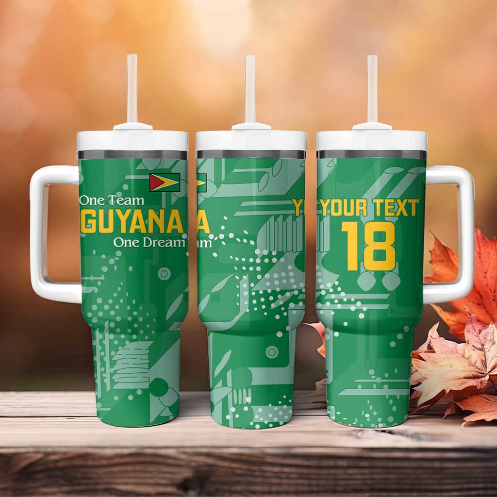 One Team One Game Guyana Football Custom Tumbler With Handle Pride Of Guyana Green Version LT18