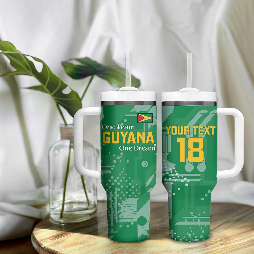 One Team One Game Guyana Football Custom Tumbler With Handle Pride Of Guyana Green Version LT18