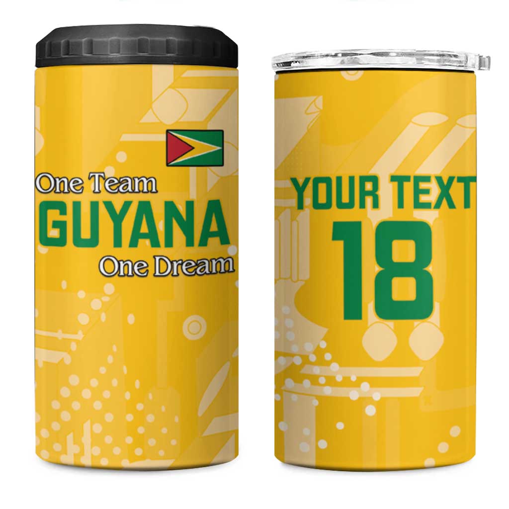 One Team One Game Guyana Football Custom 4 in 1 Can Cooler Tumbler Pride Of Guyana Green Version LT18