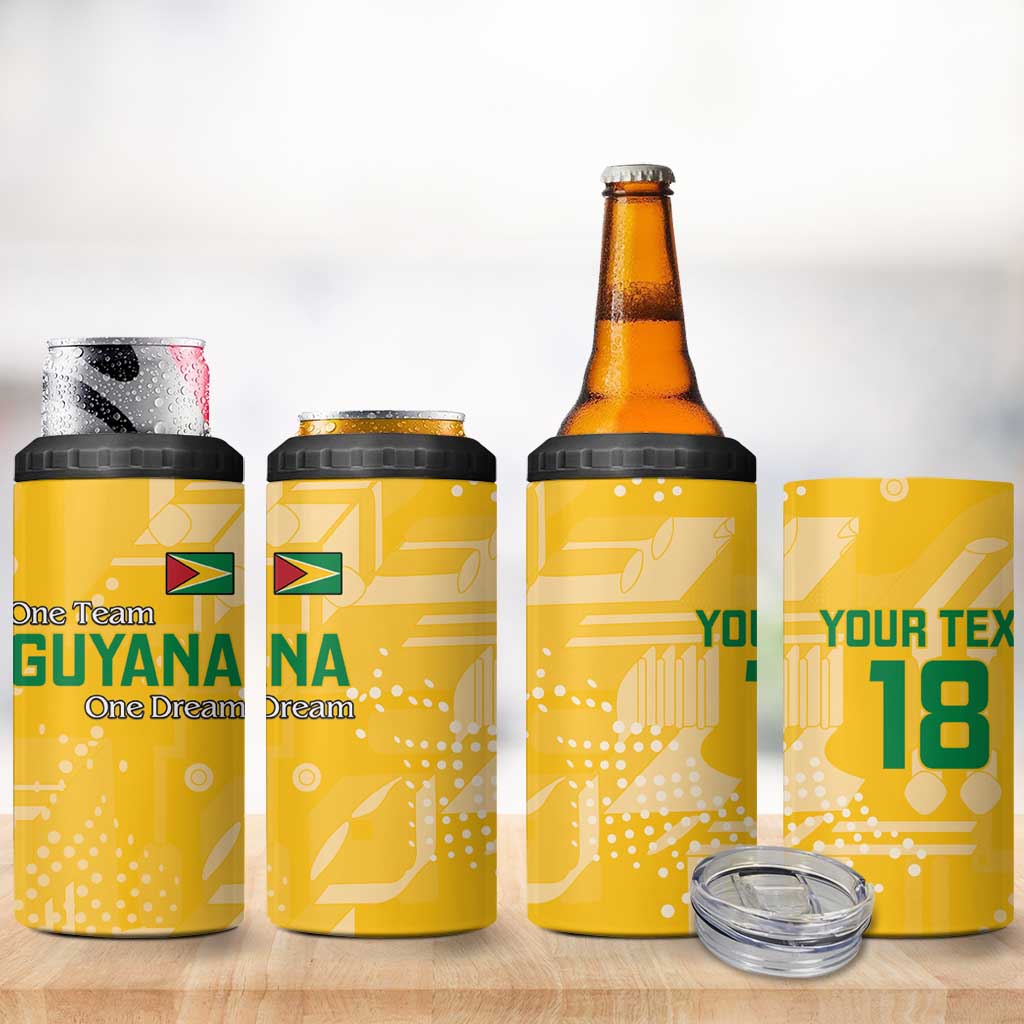 One Team One Game Guyana Football Custom 4 in 1 Can Cooler Tumbler Pride Of Guyana Green Version LT18