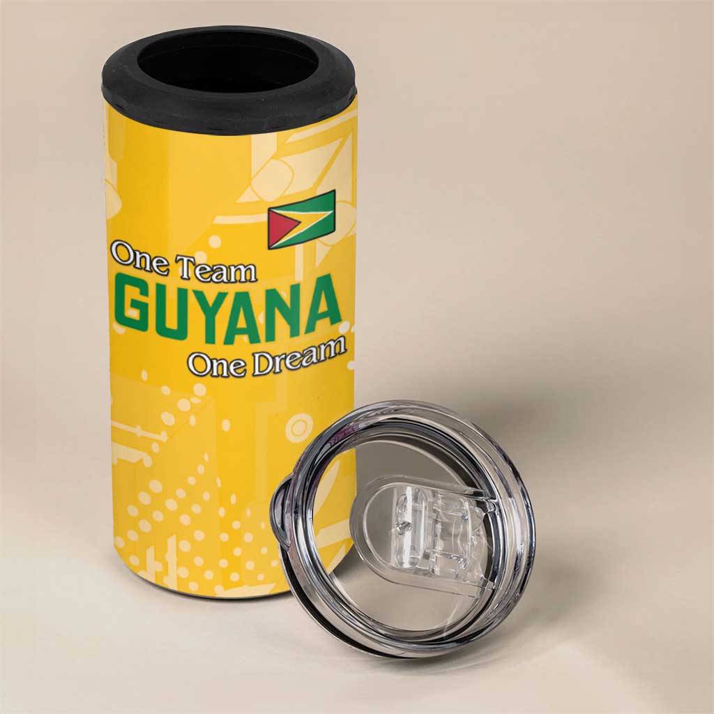 One Team One Game Guyana Football Custom 4 in 1 Can Cooler Tumbler Pride Of Guyana Green Version LT18