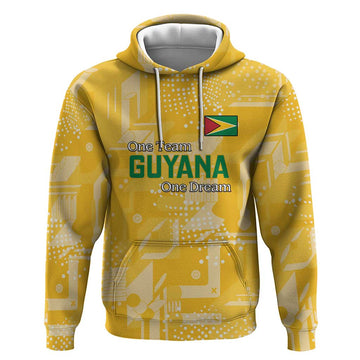 Custom Guyana Football Hoodie One Team One Game Yellow Version LT18