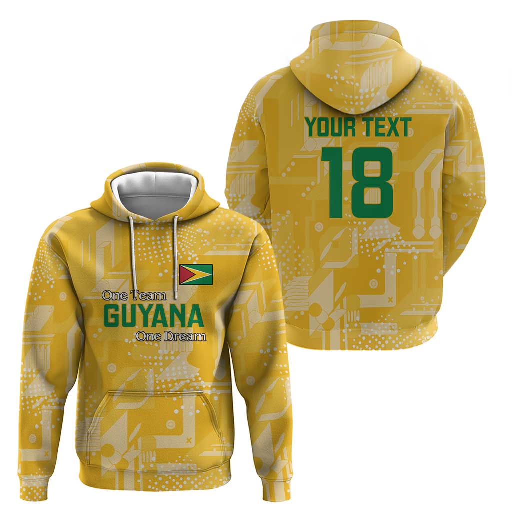 Custom Guyana Football Hoodie One Team One Game Yellow Version LT18