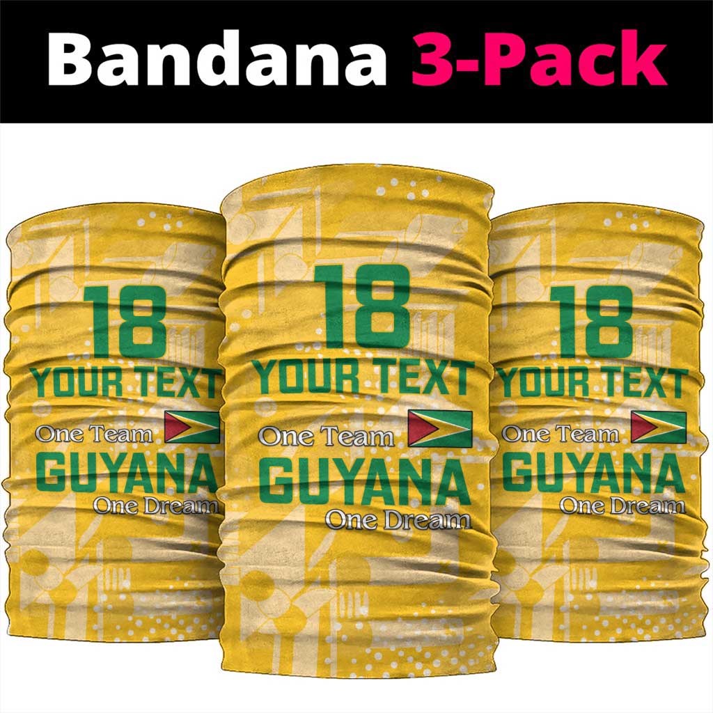 Custom Guyana Football Neck Gaiter One Team One Game Yellow Version LT18