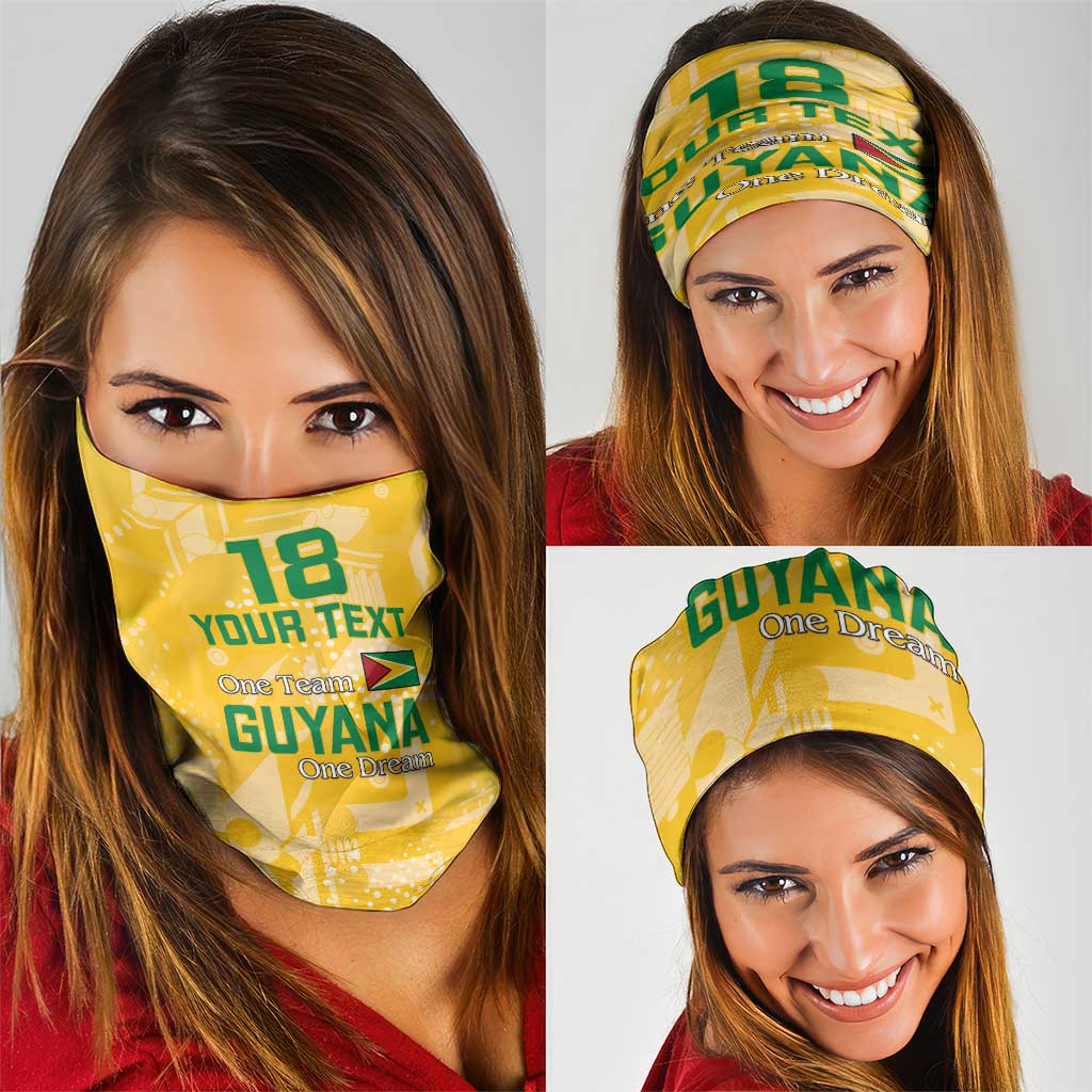 Custom Guyana Football Neck Gaiter One Team One Game Yellow Version LT18