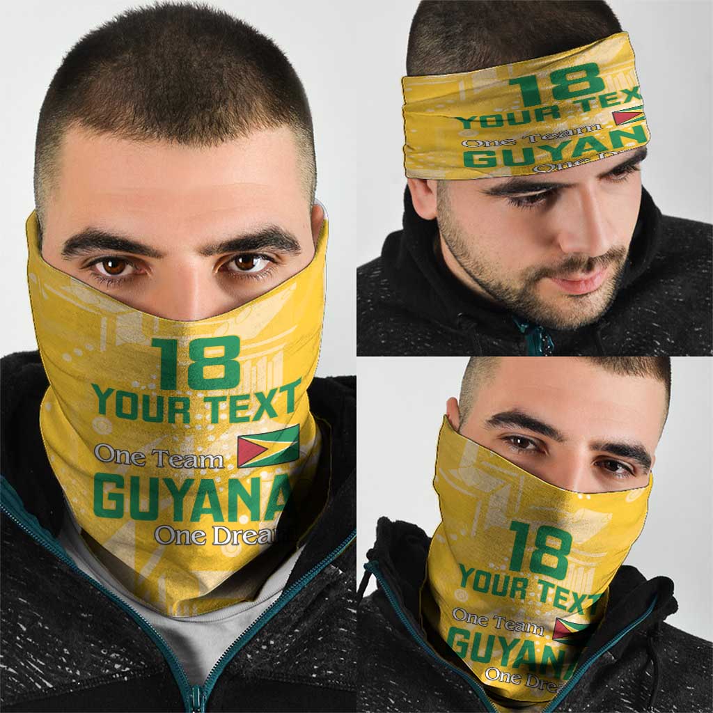 Custom Guyana Football Neck Gaiter One Team One Game Yellow Version LT18