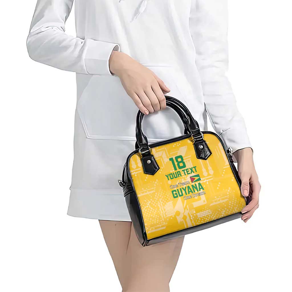 Custom Guyana Football Shoulder Handbag One Team One Game Yellow Version LT18