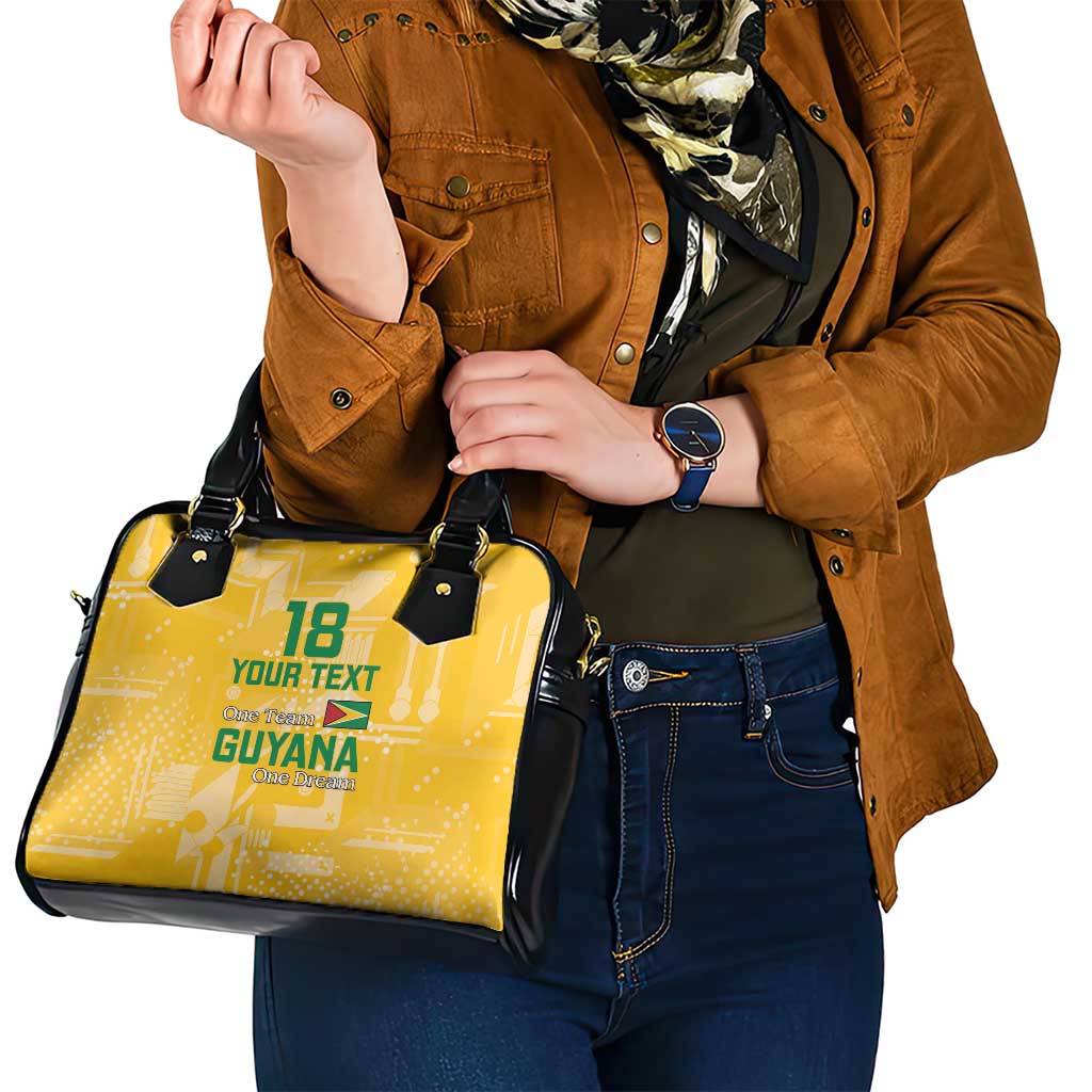 Custom Guyana Football Shoulder Handbag One Team One Game Yellow Version LT18