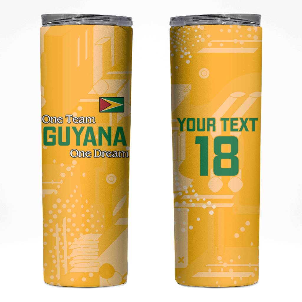 One Team One Game Guyana Football Custom Skinny Tumbler Pride Of Guyana Green Version LT18