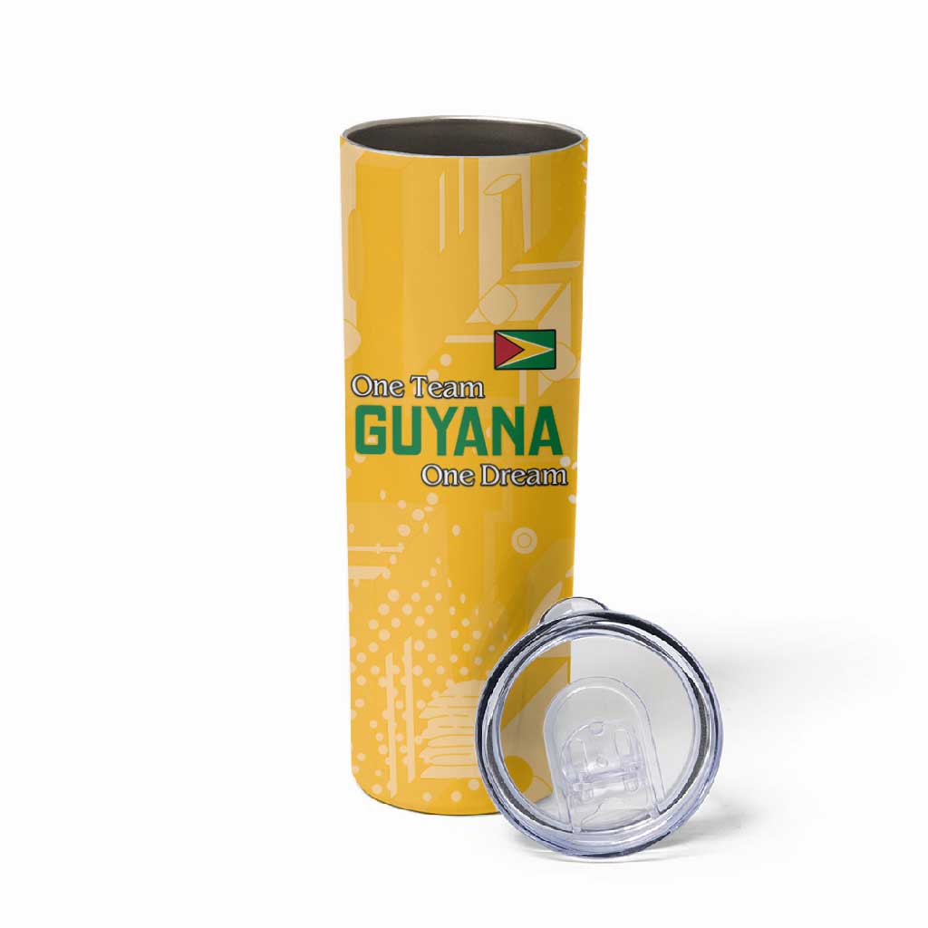 One Team One Game Guyana Football Custom Skinny Tumbler Pride Of Guyana Green Version LT18