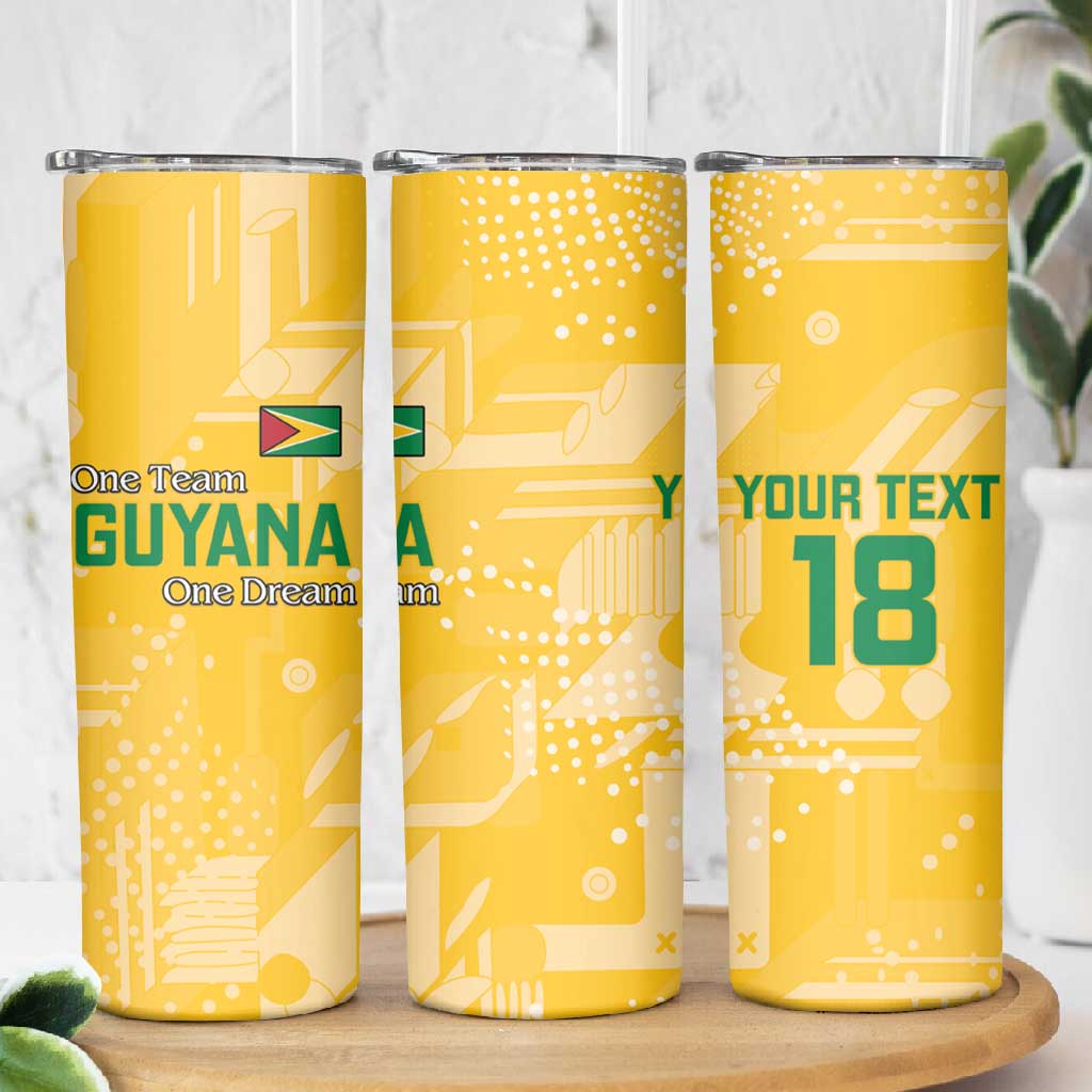 One Team One Game Guyana Football Custom Skinny Tumbler Pride Of Guyana Green Version LT18