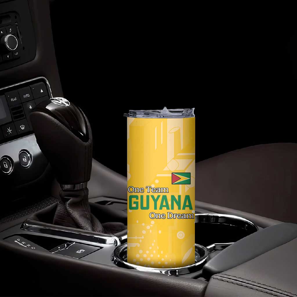 One Team One Game Guyana Football Custom Skinny Tumbler Pride Of Guyana Green Version LT18