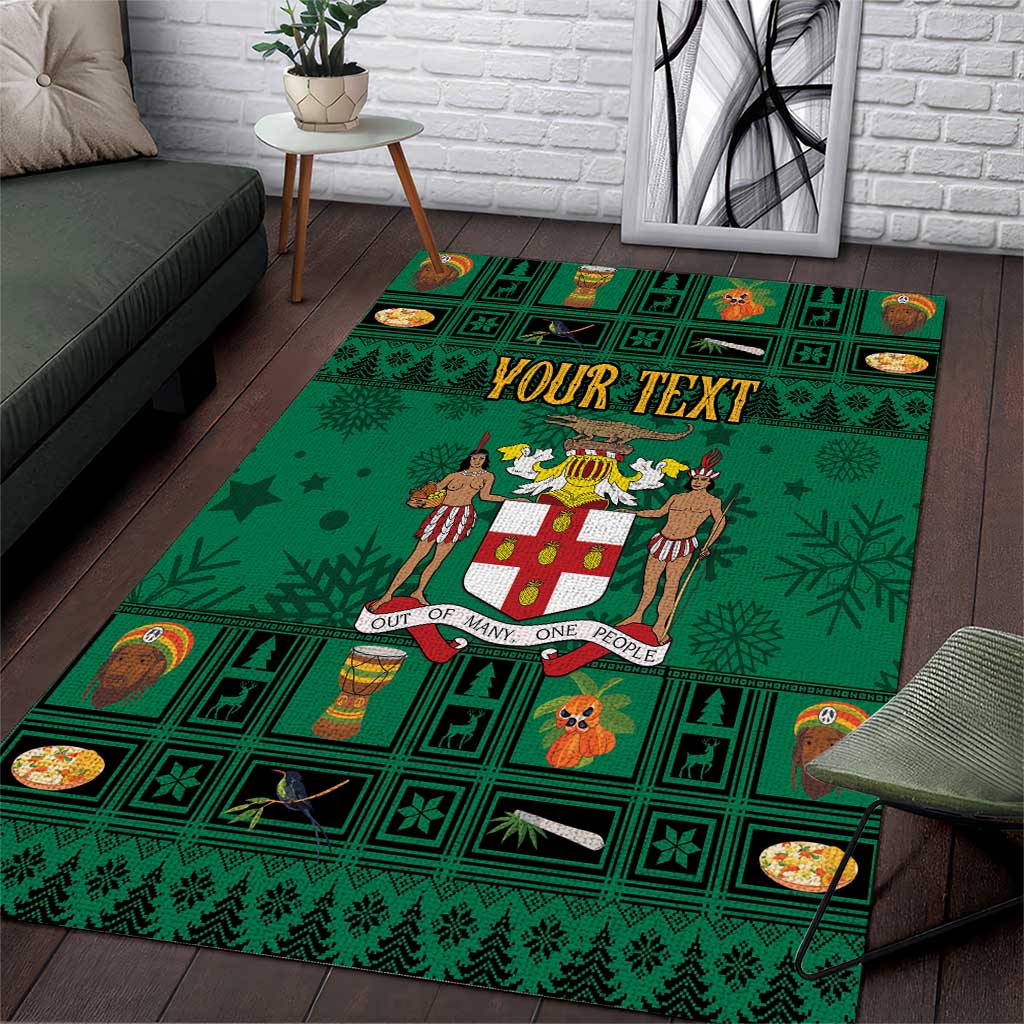 Personalized Afro-Jamaicans Merri Crissmuss Area Rug Coat Of Arms - Xmas LT18