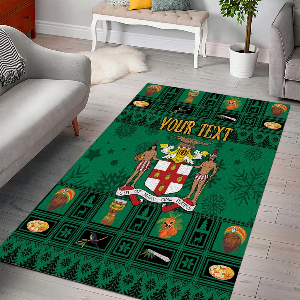 Personalized Afro-Jamaicans Merri Crissmuss Area Rug Coat Of Arms - Xmas LT18
