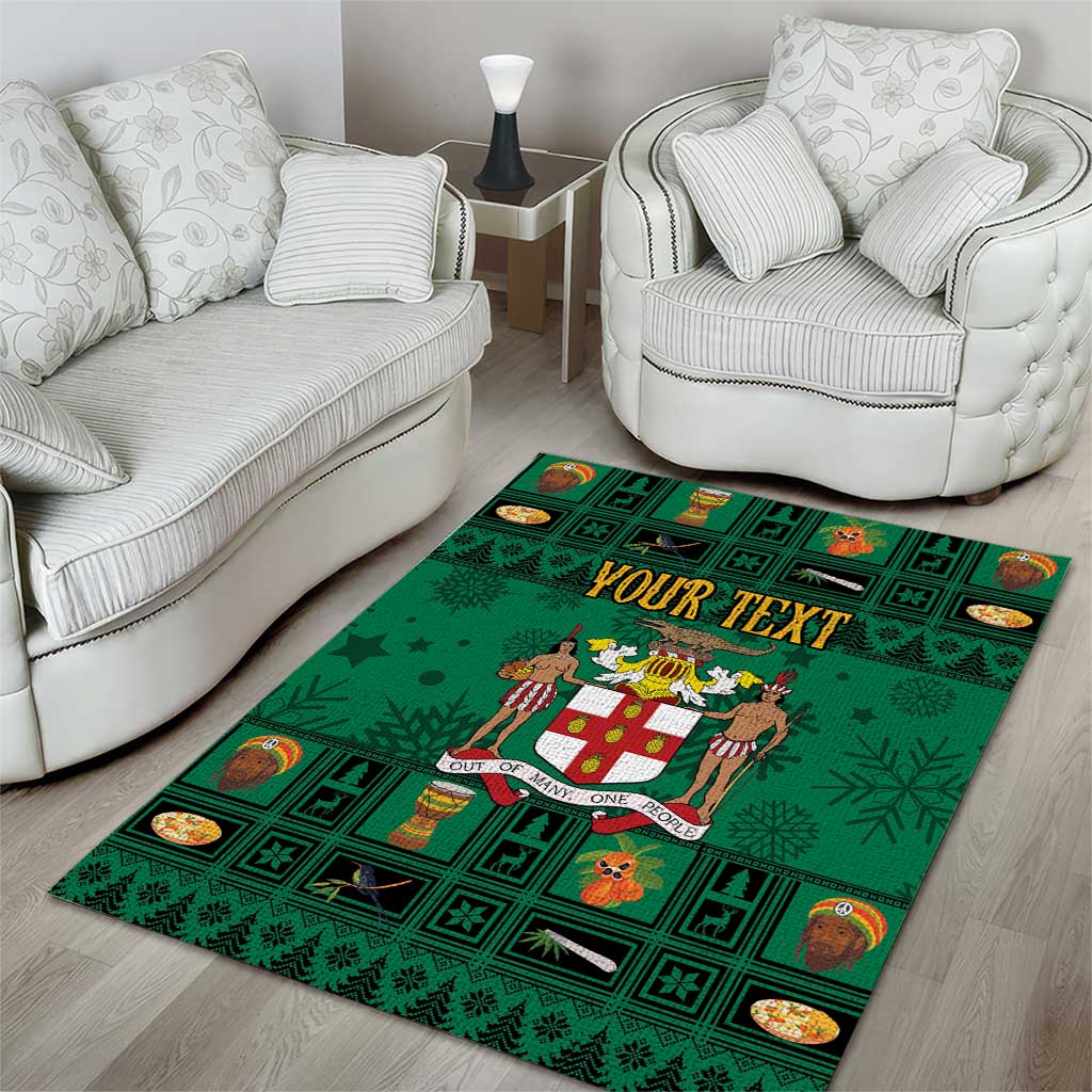 Personalized Afro-Jamaicans Merri Crissmuss Area Rug Coat Of Arms - Xmas LT18