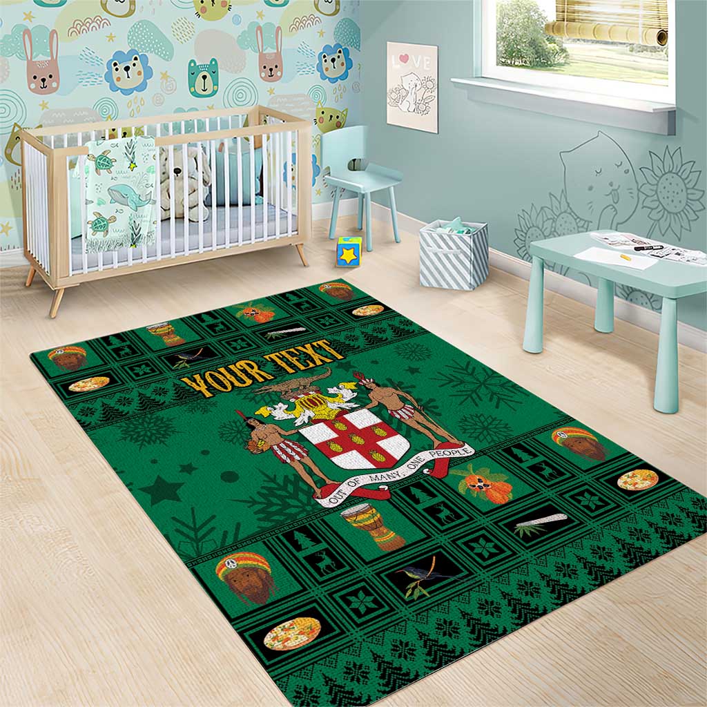 Personalized Afro-Jamaicans Merri Crissmuss Area Rug Coat Of Arms - Xmas LT18